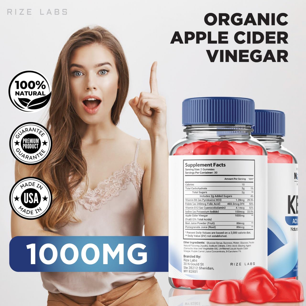 rize labs - Nourish Wave Keto ACV Gummies Supports Advanced Weight Loss, for Improved Digestion, Stamina and Endurance (120 Gummies)