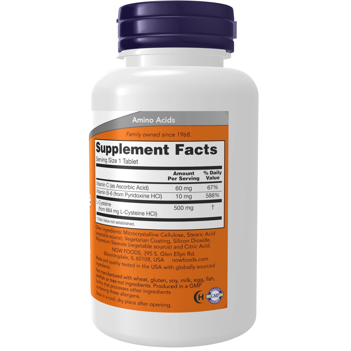 NOW Foods Supplements, L-Cysteine 500 mg with Vitamins B-6 and C, Structural Support*, 100 Tablets