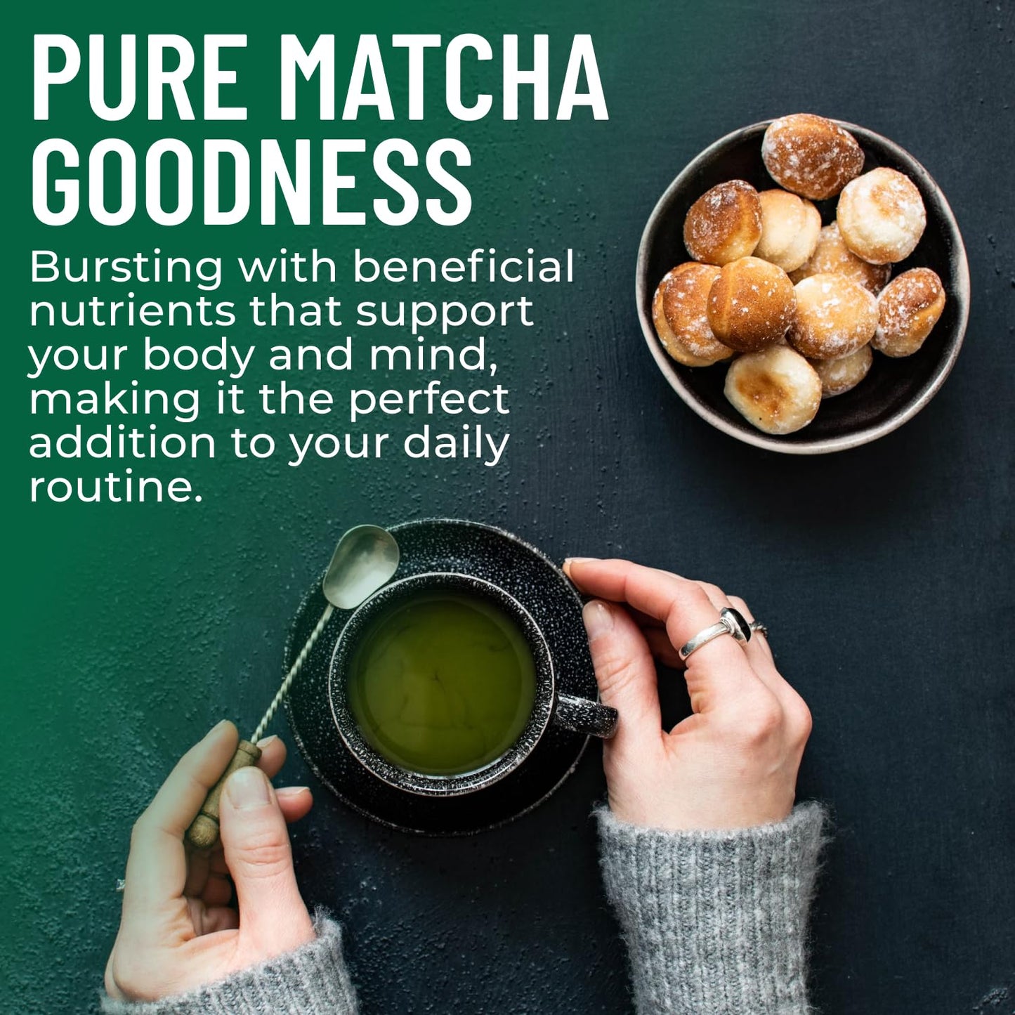 TEAki Hut Organic Matcha Green Tea Powder 5 oz Refreshing Matcha Green Tea Powder for Baking and Cooking Unsweetened and Delicious Pure Matcha Powder for Smoothies Latte Hot and Cold Drinks