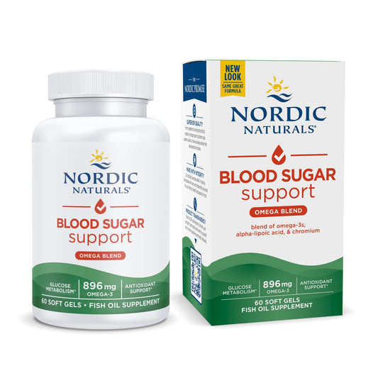 Nordic Naturals Omega Blood Sugar, Lemon - 60 Soft Gels - 896 mg Omega-3 + Alpha-Lipoic Acid & Chromium - Metabolism - Non-GMO - 30 Servings