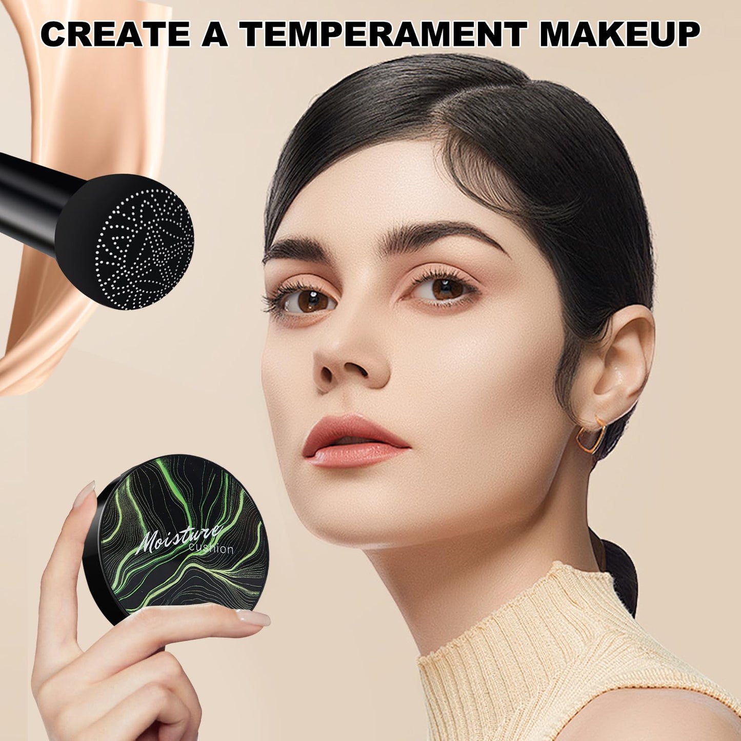 Honey And Pine Makeup, Air Cushion CC Cream, Honey and Pine Moisture Concealer Foundation, Honey And Pine Moisture Cushion, Lightweight and long-lasting (Ivory)