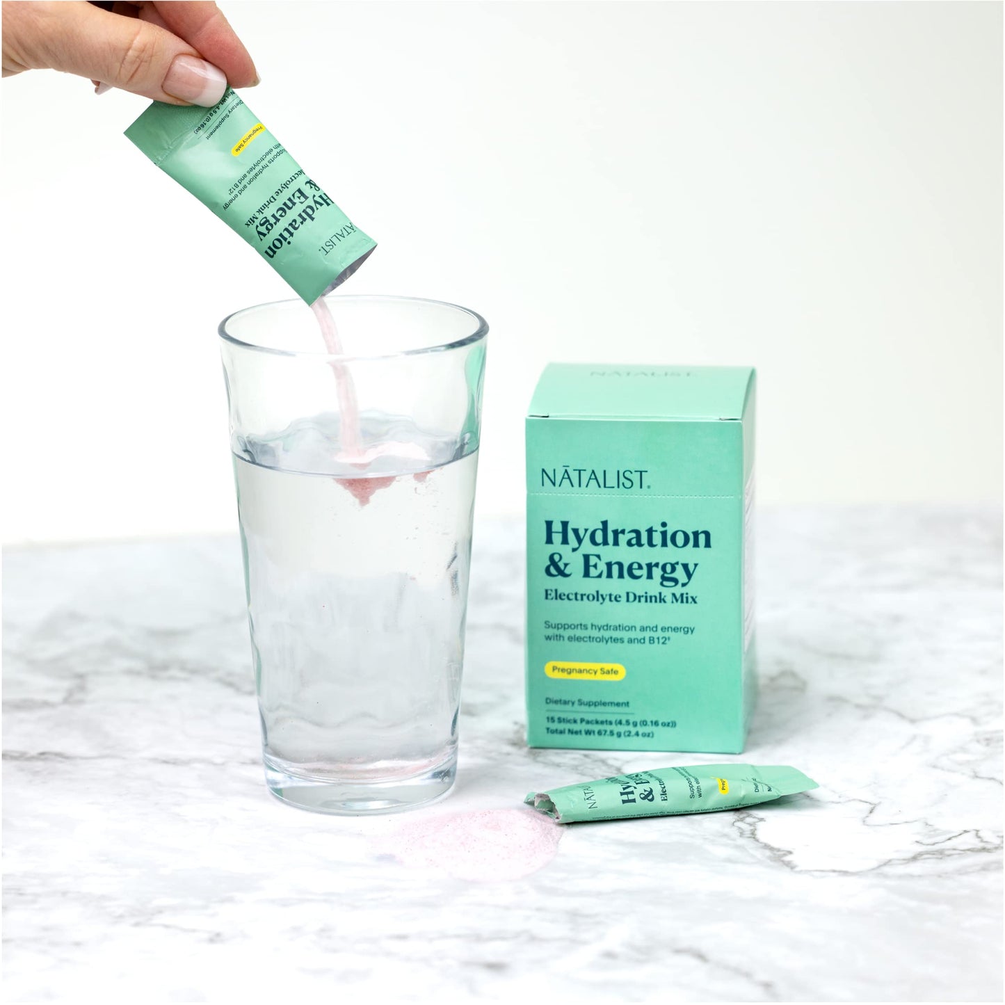 NATALIST Hydration & Electrolyte Energy Drink Mix Powder Easy Prep Daily Essentials Mineral & Vitamin Replenishment for Women Caffeine Free Vegan Berry Flavor - 15 Packet Servings