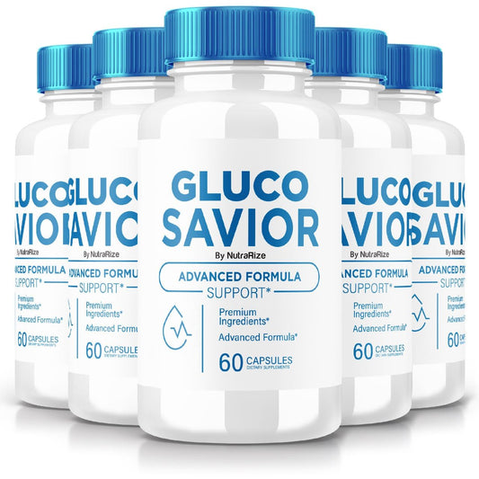 (5 Pack) Gluco Savior - Capsules to Maintain Stable Healthy Levels, All-Natural Blood Dietary Supplement, Gluco Savior Advanced Formula for Optimal Health, GlucoSavior Reviews (300 Capsules)