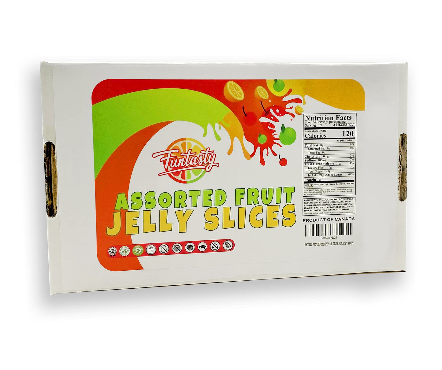Fruit Slices Jelly Candy Assorted Flavors  5 Pound Box 160 Count