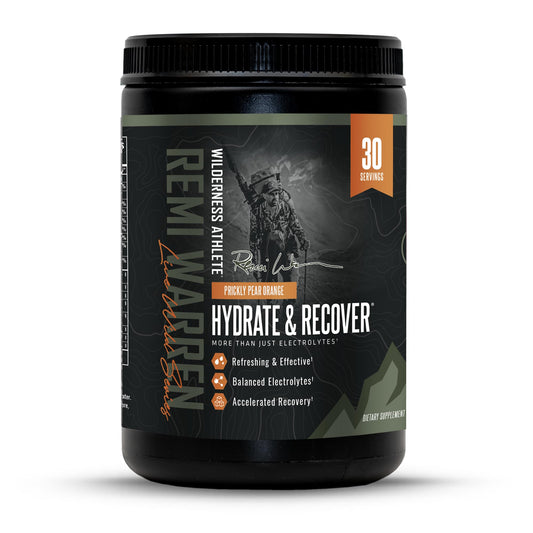 Wilderness Athlete - Hydrate & Recover | Liquid Hydration Powder Electrolyte Drink Mix - Recover Faster with Bcaas - Hydrate Powder with 1000mg of Vitamin C - 30 Serving Tub (Prickly Pear Orange)