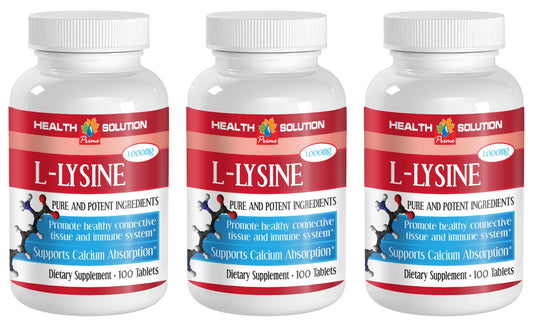Lysine Capsules Organic - L-LYSINE 1000MG - Boost Immune System - l-lysine capsules - lysine supplement - immune support - immune support vitamins - vitamins for immune system support - 3 Bottles