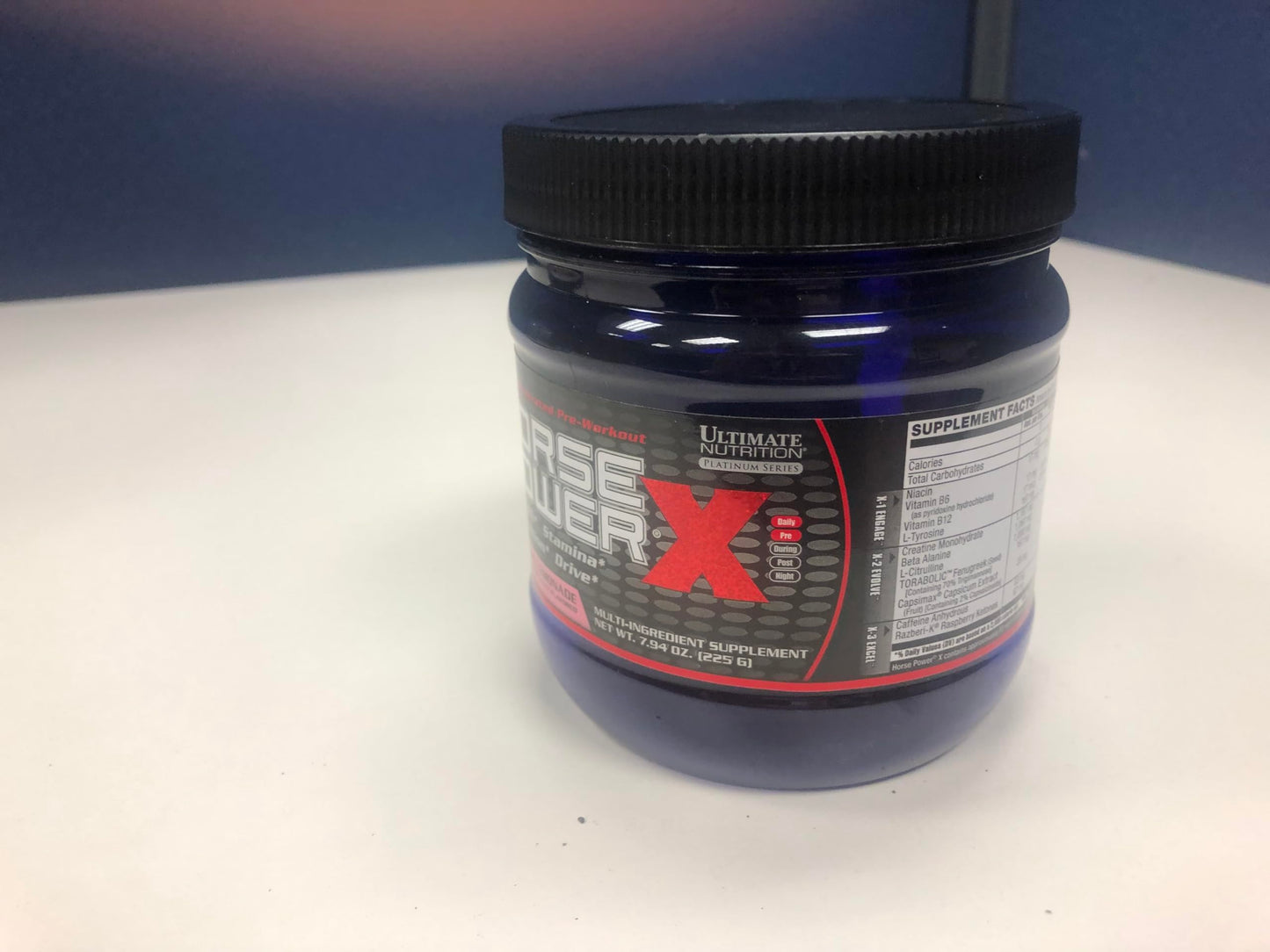 Ultimate Nutrition Horse Power X, Concentrated Pre Workout Supplement, Creatine and Vitamin B12, Support Strength, Pink Lemonade, 7.94oz (225g)