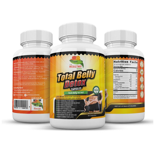 THE HEALTHY HAND Colon Cleanser Total Belly Detox Capsules - Gut Health Support 30 Days Program