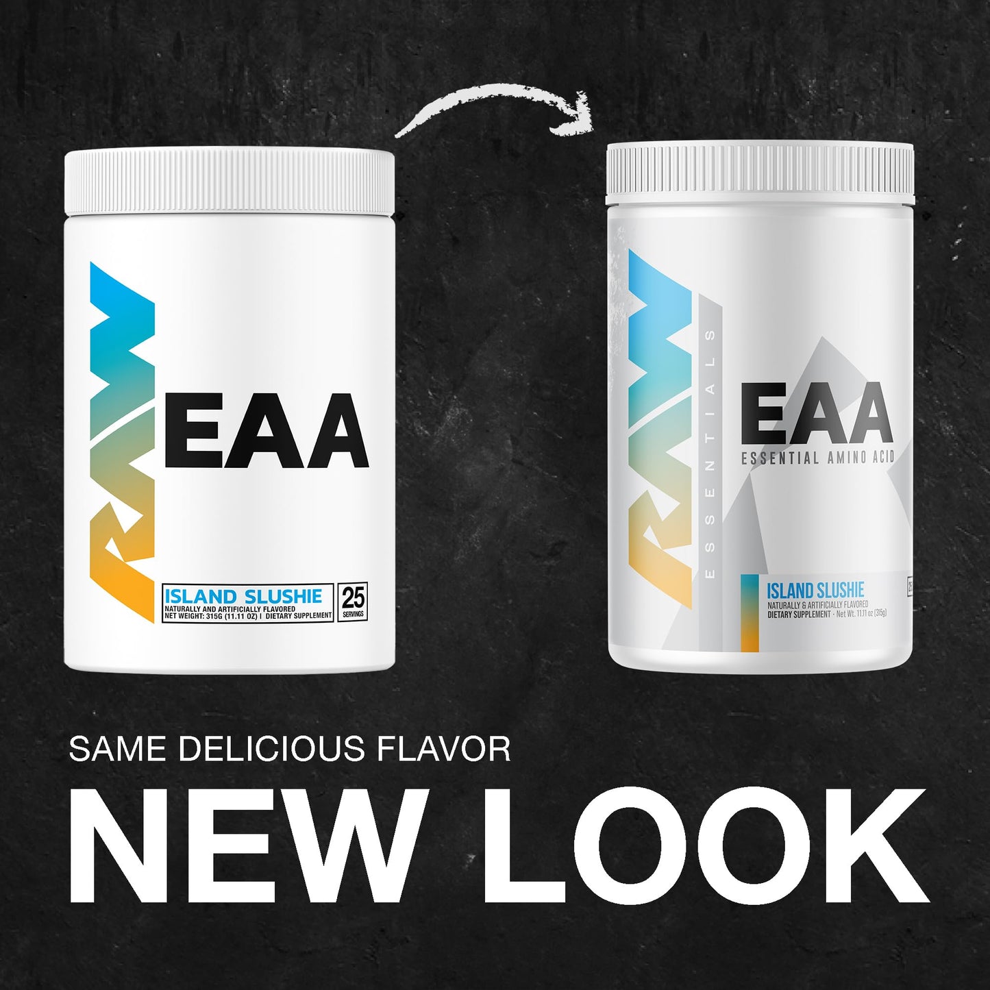 RAW EAA Amino Acids Powder, Island Slushie (25 Servings) - Pre Workout Amino Energy Powder for Strength, Endurance, Recovery & Lean Muscle Growth - BCAA Amino Acids Supplement for Men & Women