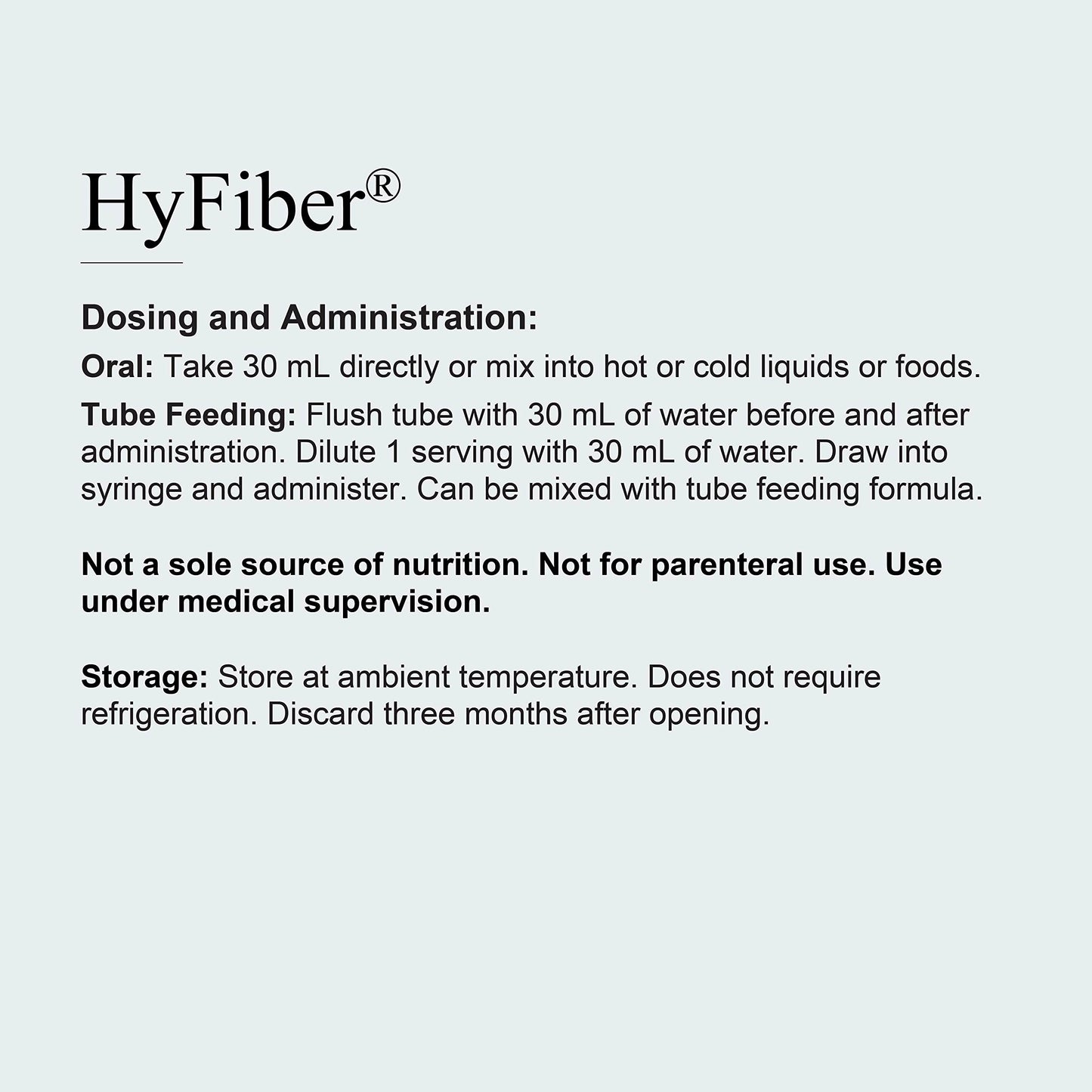 Medtrition HyFiber Daily Liquid Fiber for Regularity and Soft Stools, 12 Grams Soluble Fiber, 32 fl oz 1 Bottle