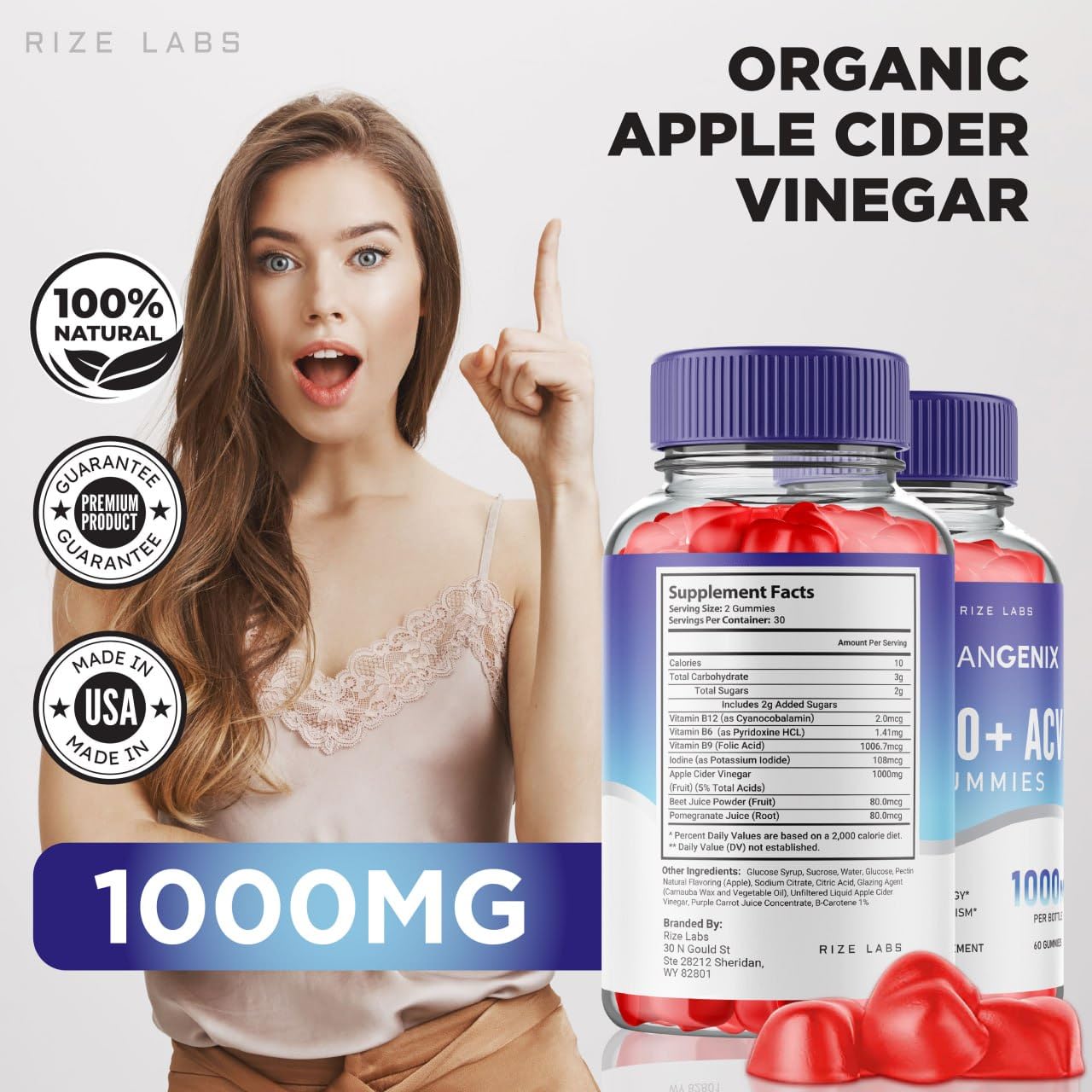 rize labs Leangenix Keto + ACV Gummies for Advanced Weight Loss, to Burn Fat and Use as Main Source of Energy, Leangenix Gomitas, Supplement Review (60 Gummies)