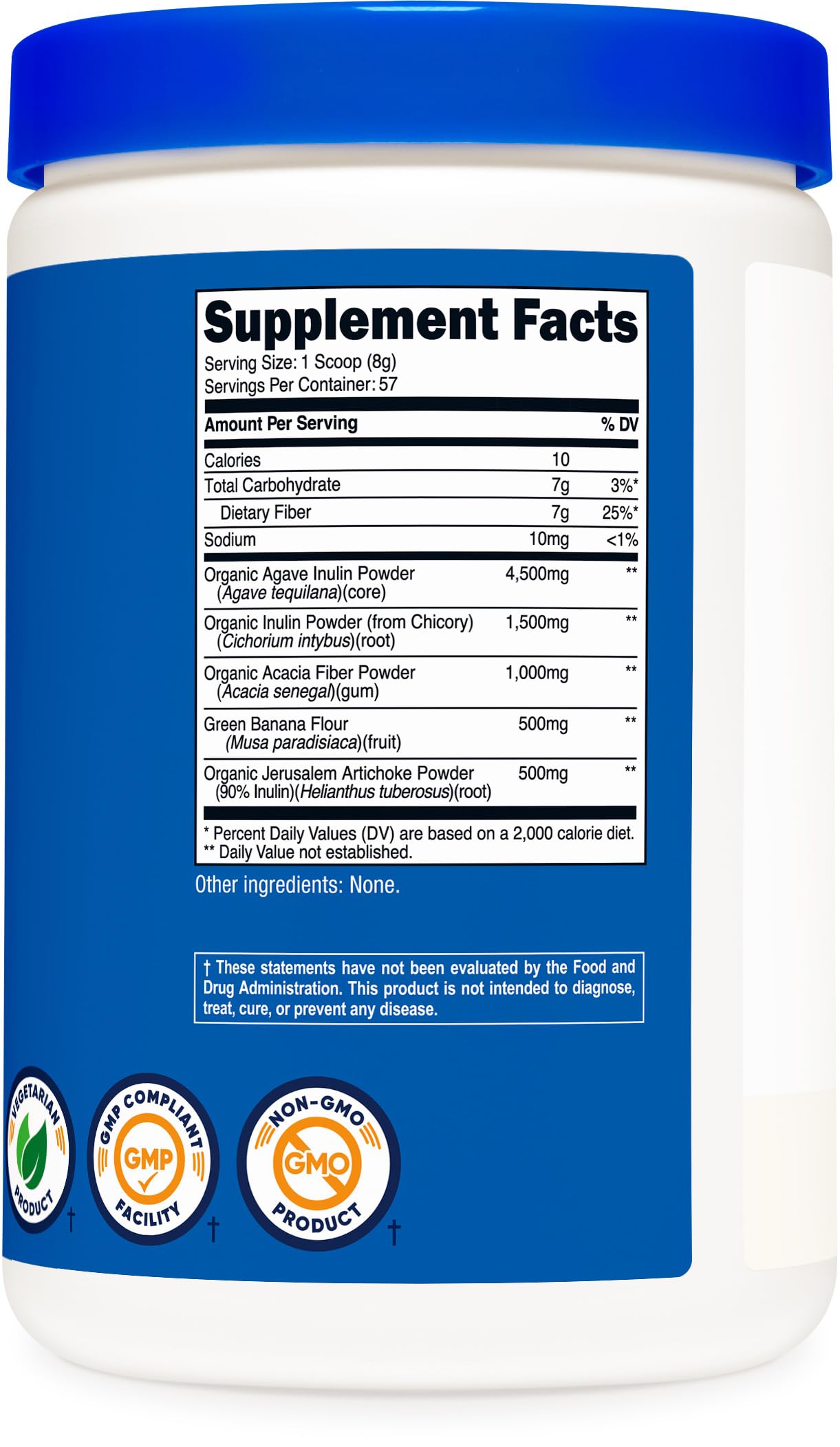 Nutricost Prebiotic Fiber Unflavored (1 Pound) - Vegan, Gluten-Free, GMO-Free