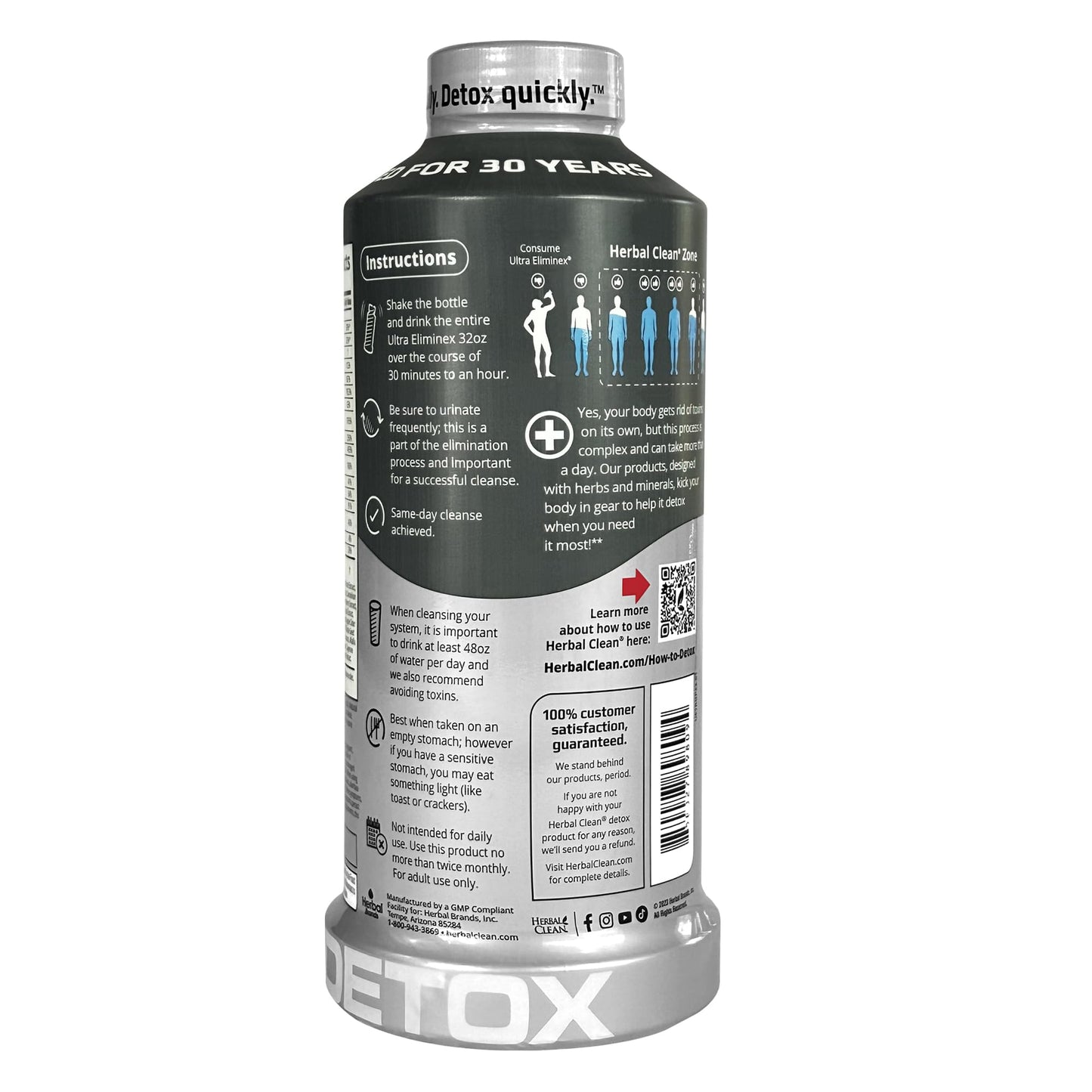 Herbal Clean - Ultra Eliminex, Premium 1 Step Ultimate Cleanse, Same-Day Detox, (Tropical Fruit, 32 fl oz)