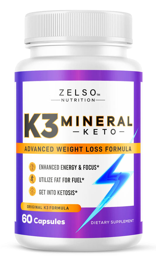 K3 Mineral Weight Loss Pills for Women and Men, K3 Mineral Pills - K3 Salt Mineral, Vitamin + K3 Capsules Supplement for Keto Weight Loss - 1 Month Supply