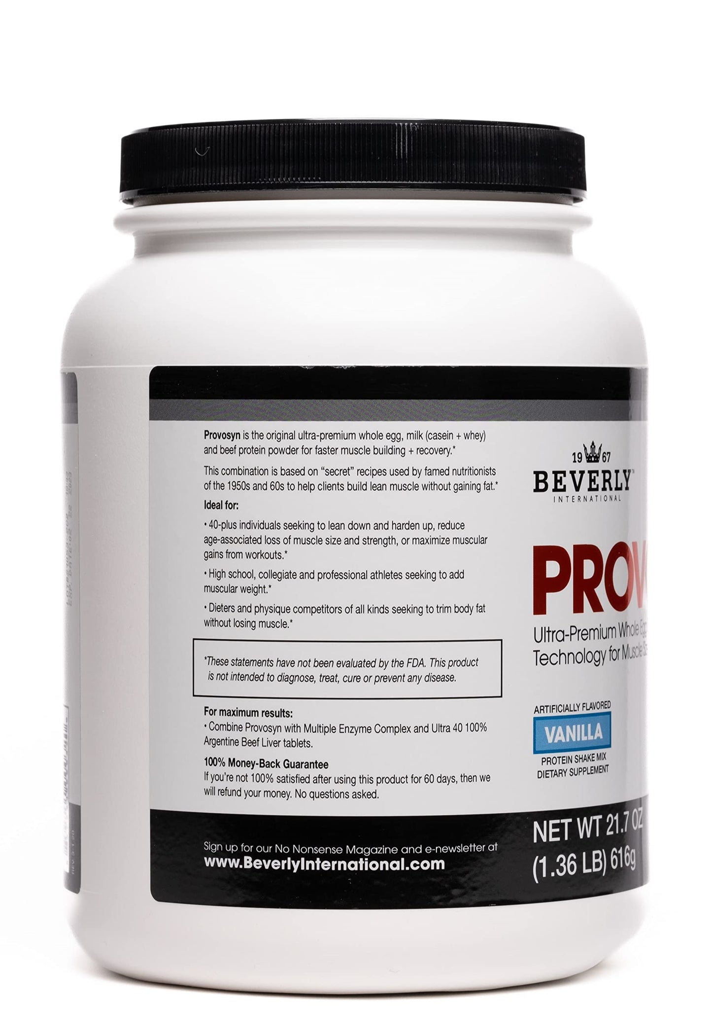 PROVOSYN. The Original Ultra-Premium Whole Egg, Milk (Casein + Whey) and Beef Protein Powder. Fast Muscle Building + Recovery. Perfect for Hard Gainers. Vanilla Flavor, 616 g The Mature Users Protein.