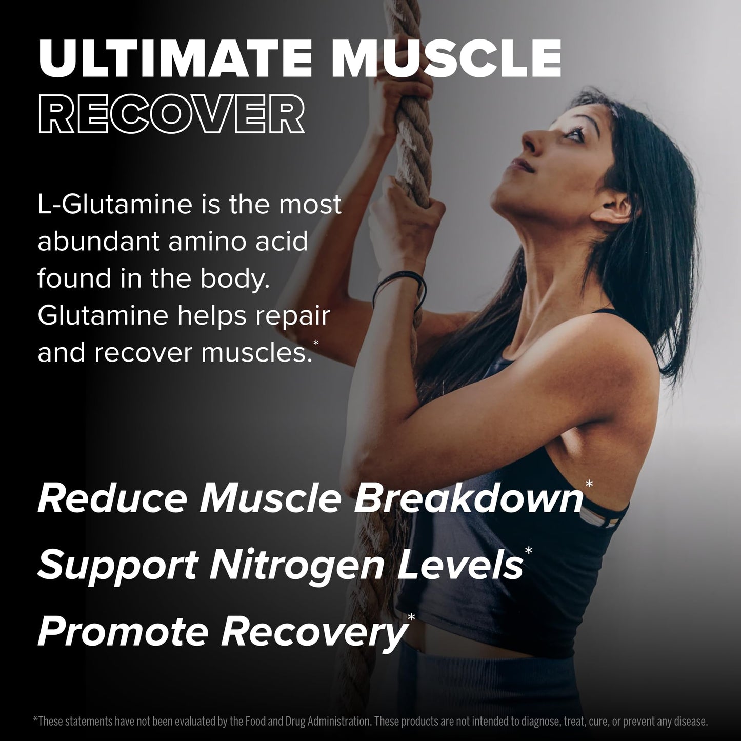 FINAFLEX Pure GLUTAMINE, Unflavored - 10.6 oz - Ultimate Muscle Recovery Powder - Reduces Muscle Breakdown & Supports Nitrogen Levels - 100% Pure L-Glutamine - 60 Servings