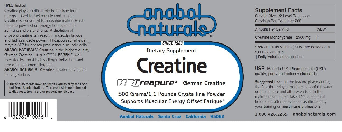 Anabol Naturals Energy Stack: Amino Balance 500 gram Pure Powder & Creapure Creatine 500 gram Pure Powder (5 Month Supply)
