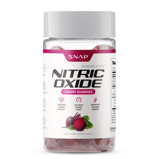 Snap Supplements Beet Root Gummies, Nitric Oxide Supplement with Organic Beets, Vitamins, Pomegranate and Antioxidants for Energy, Heart Health & Circulation Support, 60 Sugar Free Gummies, Cherry