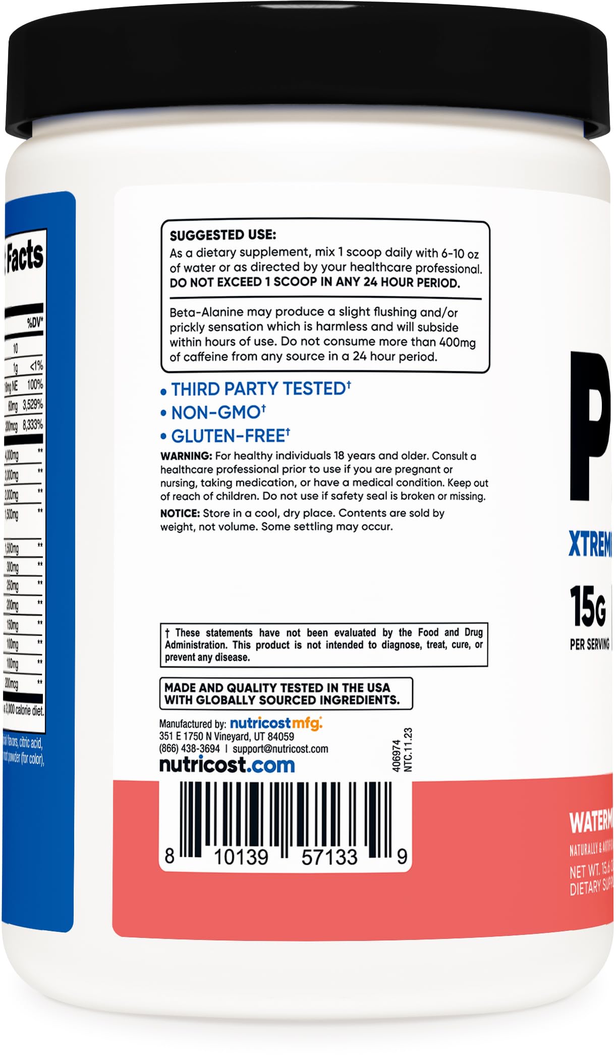 Nutricost Pre-Workout Xtreme, Watermelon, 30 Servings, Vegetarian, Non-GMO and Gluten Free (Pre-X)
