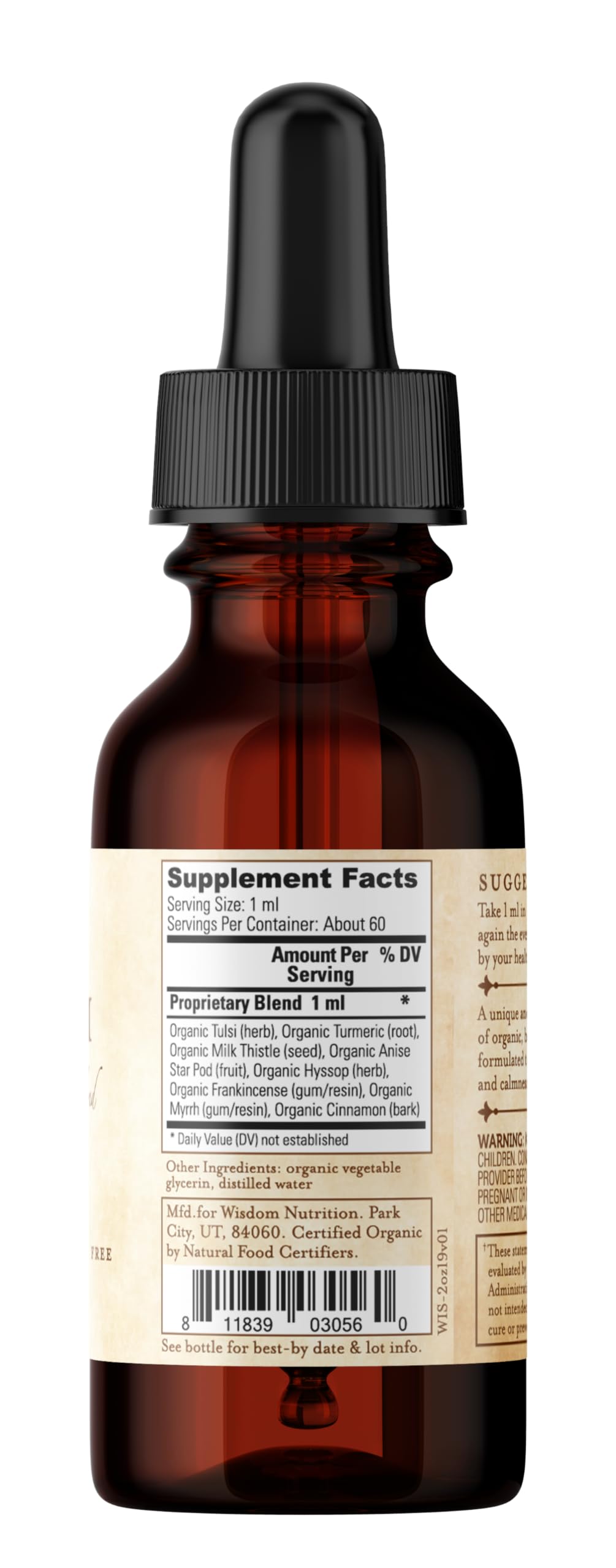Wisdom Nutrition Biblical Herbs Supplement - 8 Potent Herbs for Energy, Detox & Mental Clarity - 2 Fl Oz