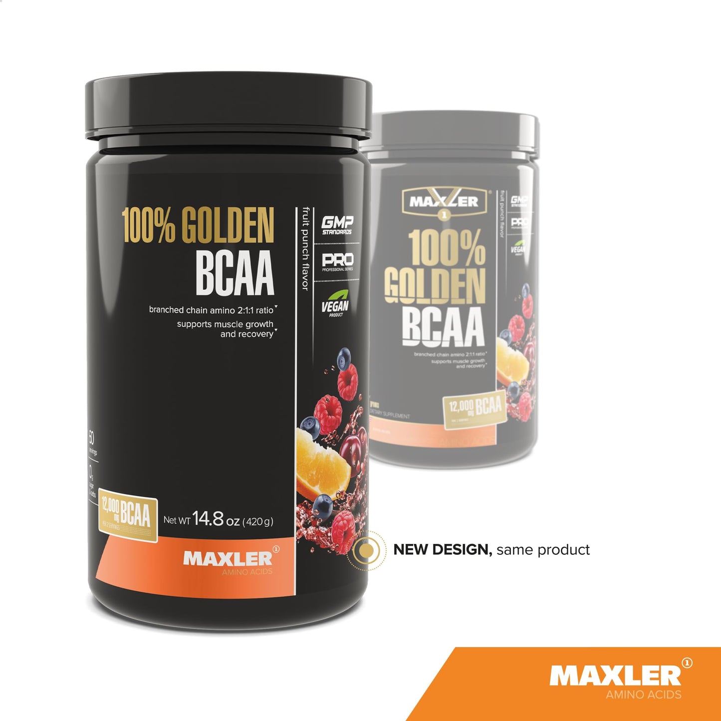 Maxler 100% Golden BCAA Powder - Intra & Post Workout Recovery Drink for Accelerated Muscle Recovery & Lean Muscle Growth - 6 g Vegan BCAAs Amino Acids - 60 Servings - Fruit Punch