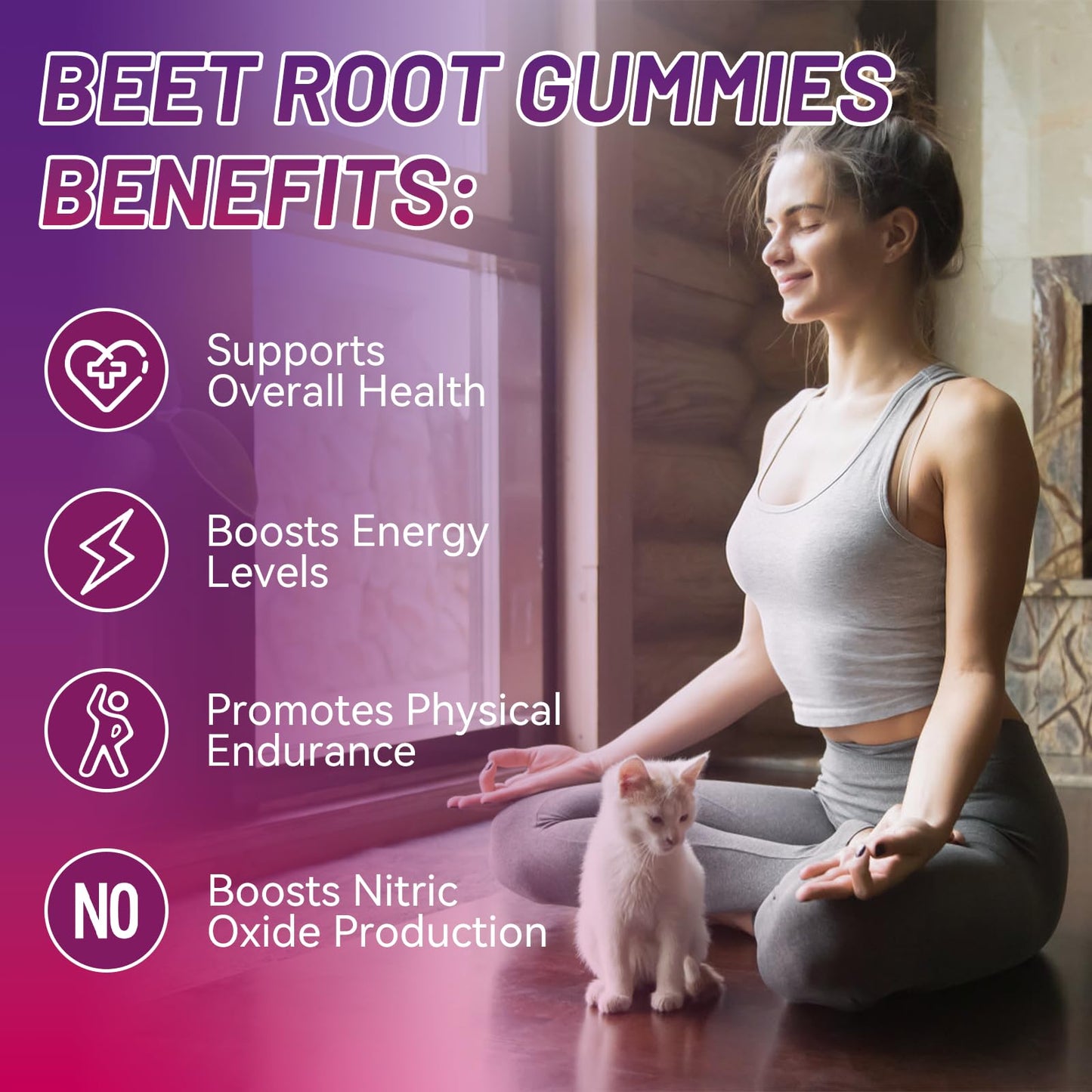 EAZGOO Beet Root Gummies, Beet Root Soft Chews with Beetroot, Grape Seed Extract & Beet Root Powder, Vegan, Non-GMO, 120 Count