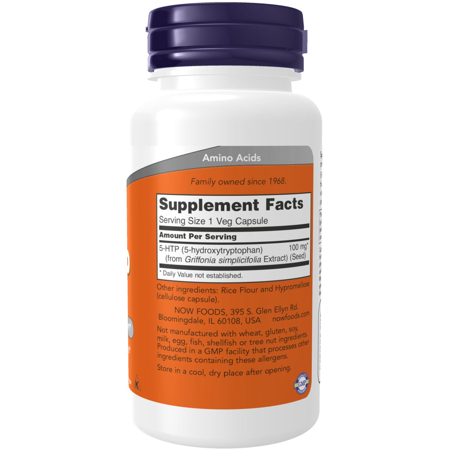 NOW Foods Supplements, 5-HTP (5-hydroxytryptophan) 100 mg, Neurotransmitter Support*, 60 Veg Capsules