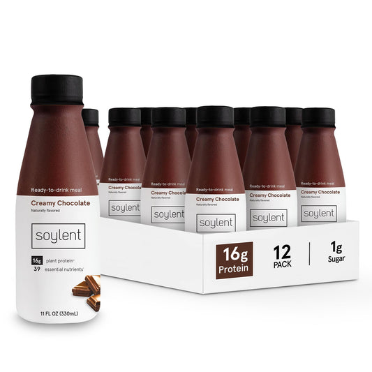 Soylent Chocolate Meal Replacement Shake Contains 16g Complete Vegan Protein ReadytoDrink 11oz 12 Pack