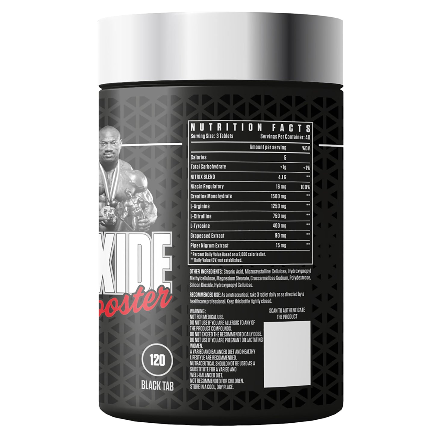 DEXTER JACKSON Black Series Nitrix Oxide Booster | Burns Excess Stored Fats, Boosts Body Metaolism | 60 Tablets, 30 Servings
