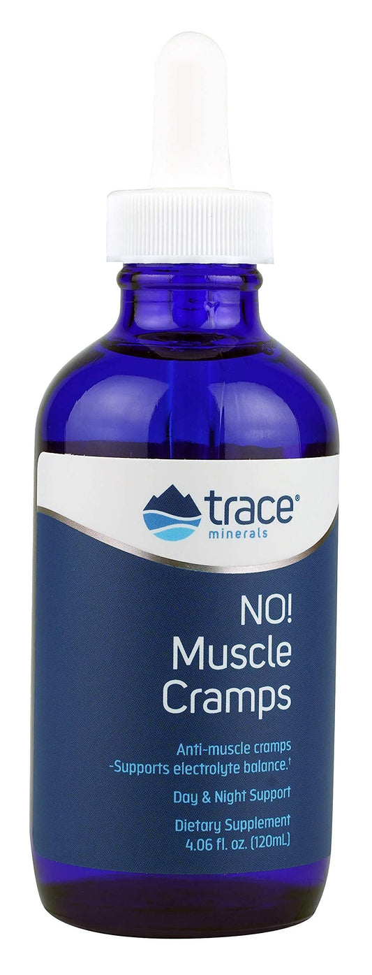 Trace Minerals NO! Muscle Cramps - Supports Dehydration & Aids Against Muscle Cramps - Electrolyte Support to Aid Endurance - Liquid Supplement with Magnesium & Potassium - 4.06 fl oz (60 Servings)
