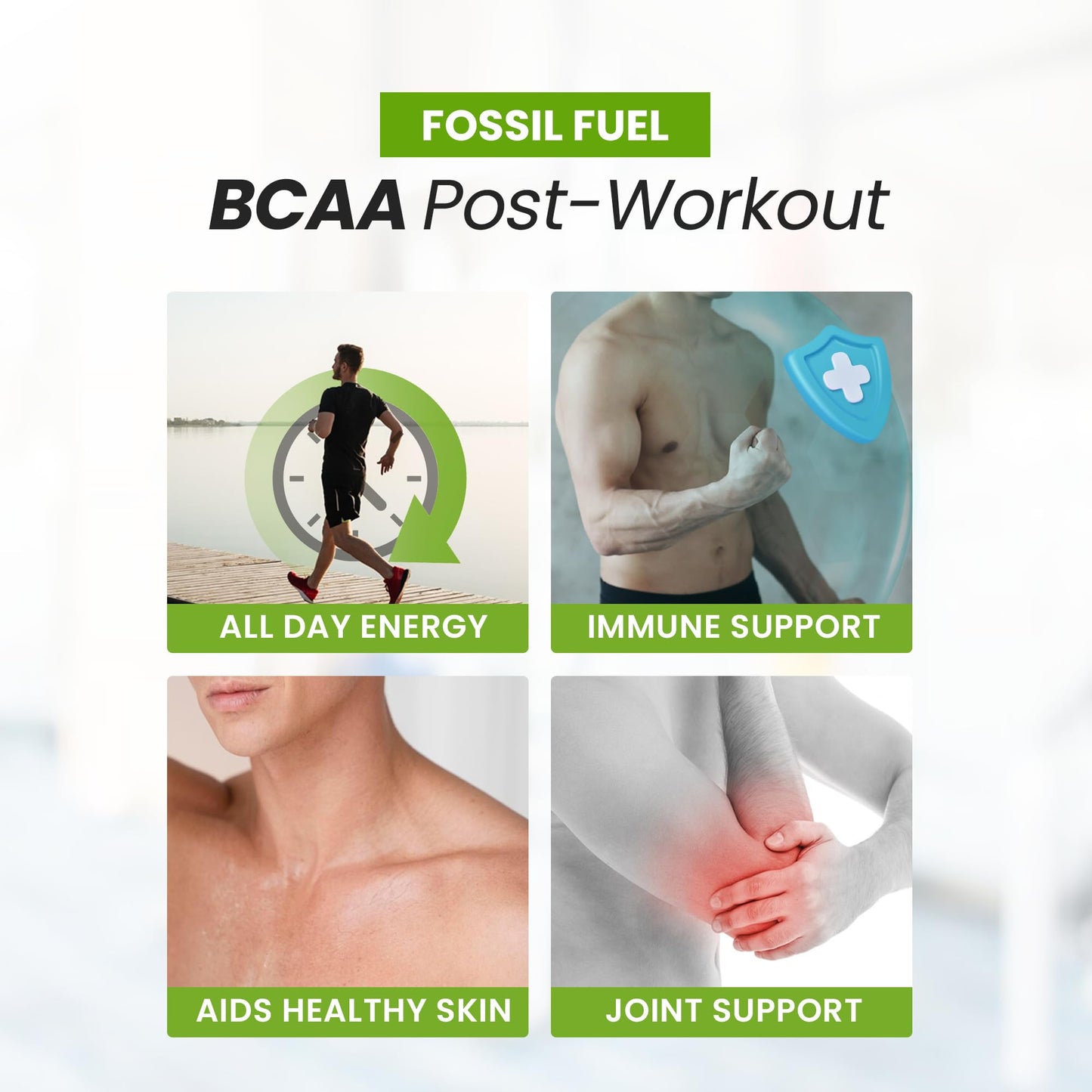 Fossil Fuel BCAA Sugar-Free Post-Workout Powder with BCAA’s, Glutamine, Vitamin B6 After Workout Amino Acids for Muscle Recovery, Endurance and Hydration, Honeydew Watermelon (30 Servings)
