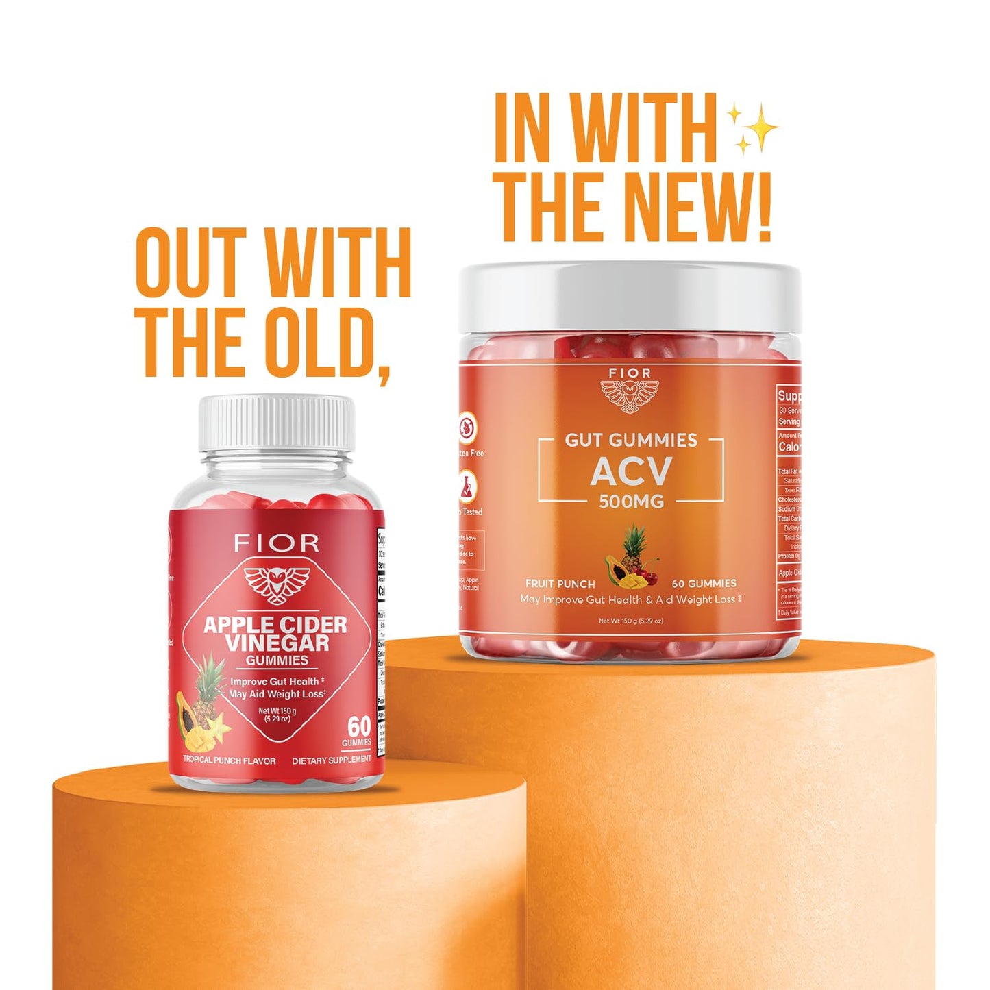 FIOR ACV Detox and Cleanse Gummy (Fruit Punch, 120)
