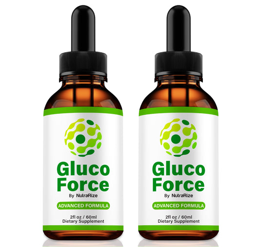 NutraRize (2 Pack) Gluco Force Drops, Official GlucoForce Liquid Formula, All-Natural Support for Energy and Overall Well-Being, Premium Gluco Force Gotas Review (60 Servings)