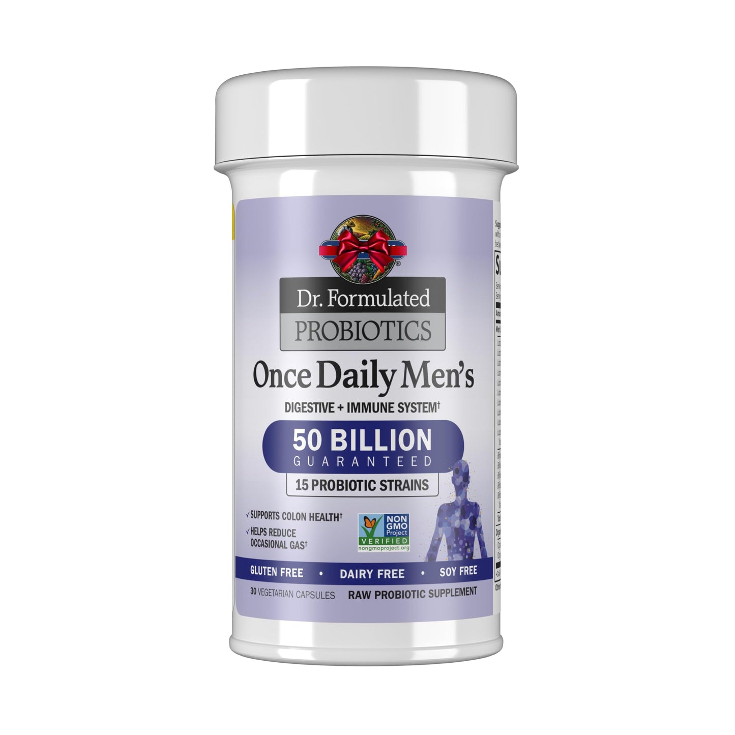 Garden Probiotics for Men - 50 Billion CFU, 15 Strains with Organic Prebiotic Fiber - Supports Digestive and Immune Health - Shelf-Stable - 30 Capsules
