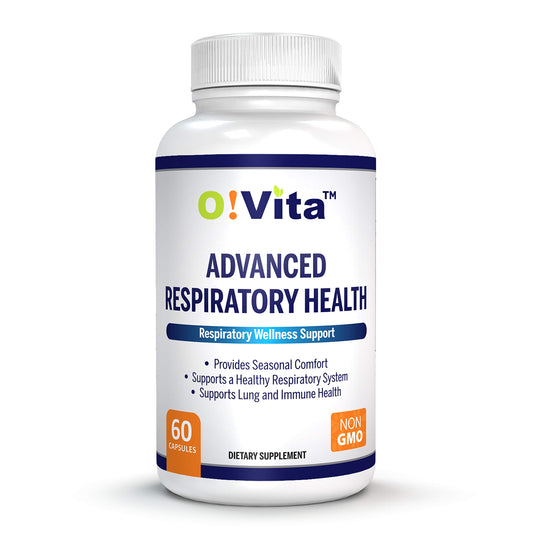 O!VITA Advanced Respiratory Health, Lung Detox and Cleanse, Seasonal Comfort - 10 Active Herbal Ingredients Quercetin, Butterbur, Cordyceps, and More. 2-Month Supply (60 Non-GMO Capsules)