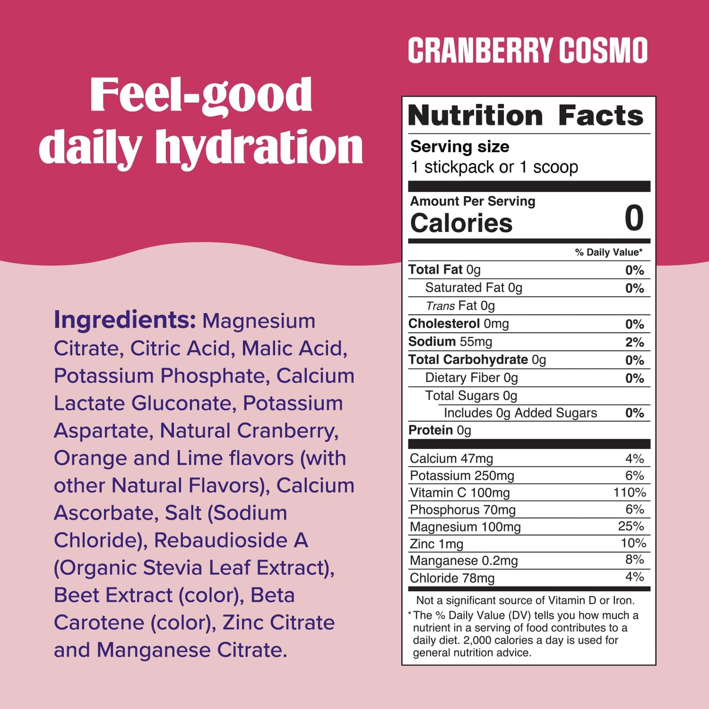 Ultima Replenisher Daily Electrolyte Powder Drink Mix - Cranberry Cosmo, 90 Servings - Hydration Powder with 6 Key Electrolytes and Trace Minerals - Keto Friendly, Non-GMO and Sugar-Free