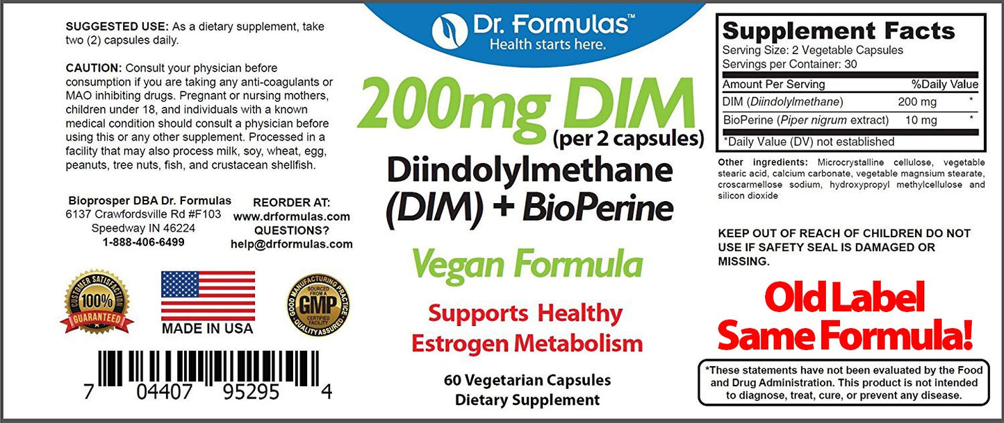 DrFormulas DIM Supplement for Women & Men | Complex Detox Plus BioPerine Diindolylmethane