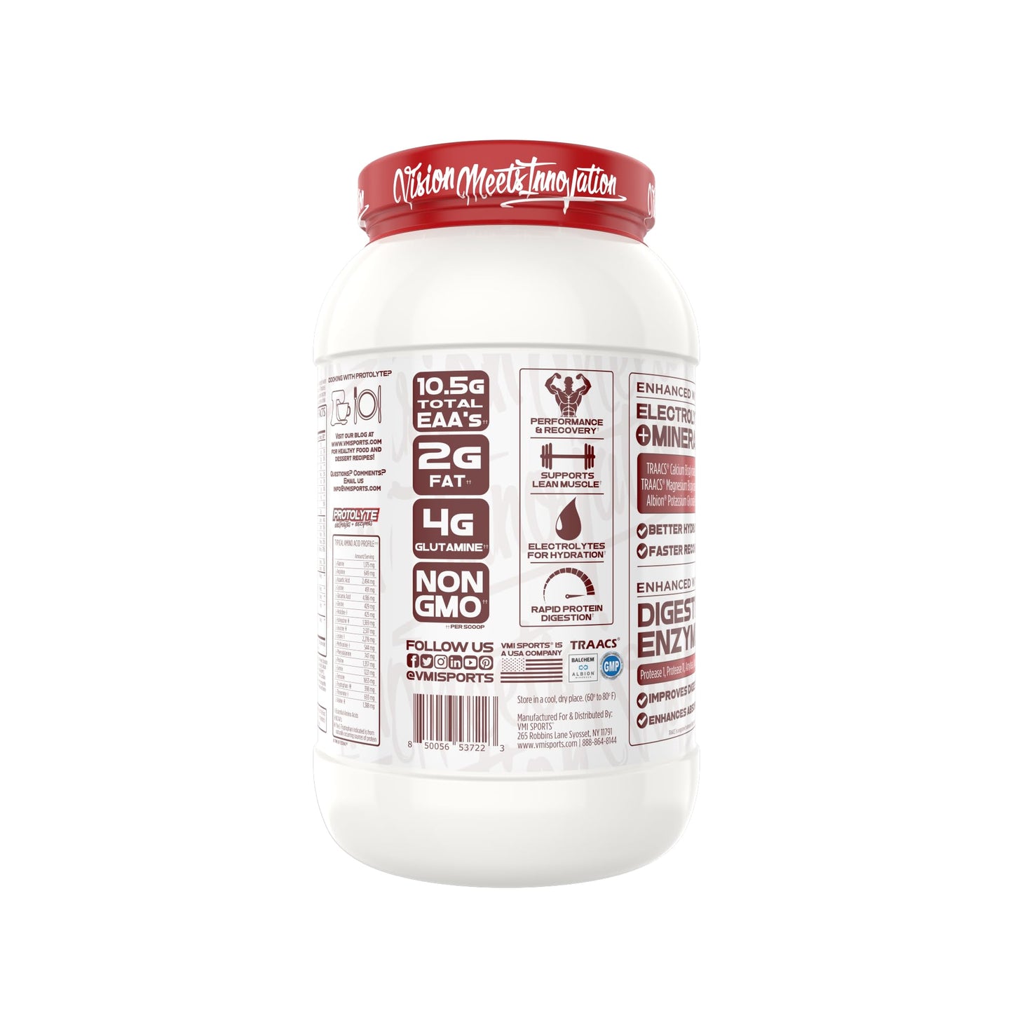 VMI Sports | Protolyte Whey Isolate Protein Powder | Low-Calorie 100% Whey Protein Isolate | Non-GMO Low Sugar Lactose Free and Gluten Free