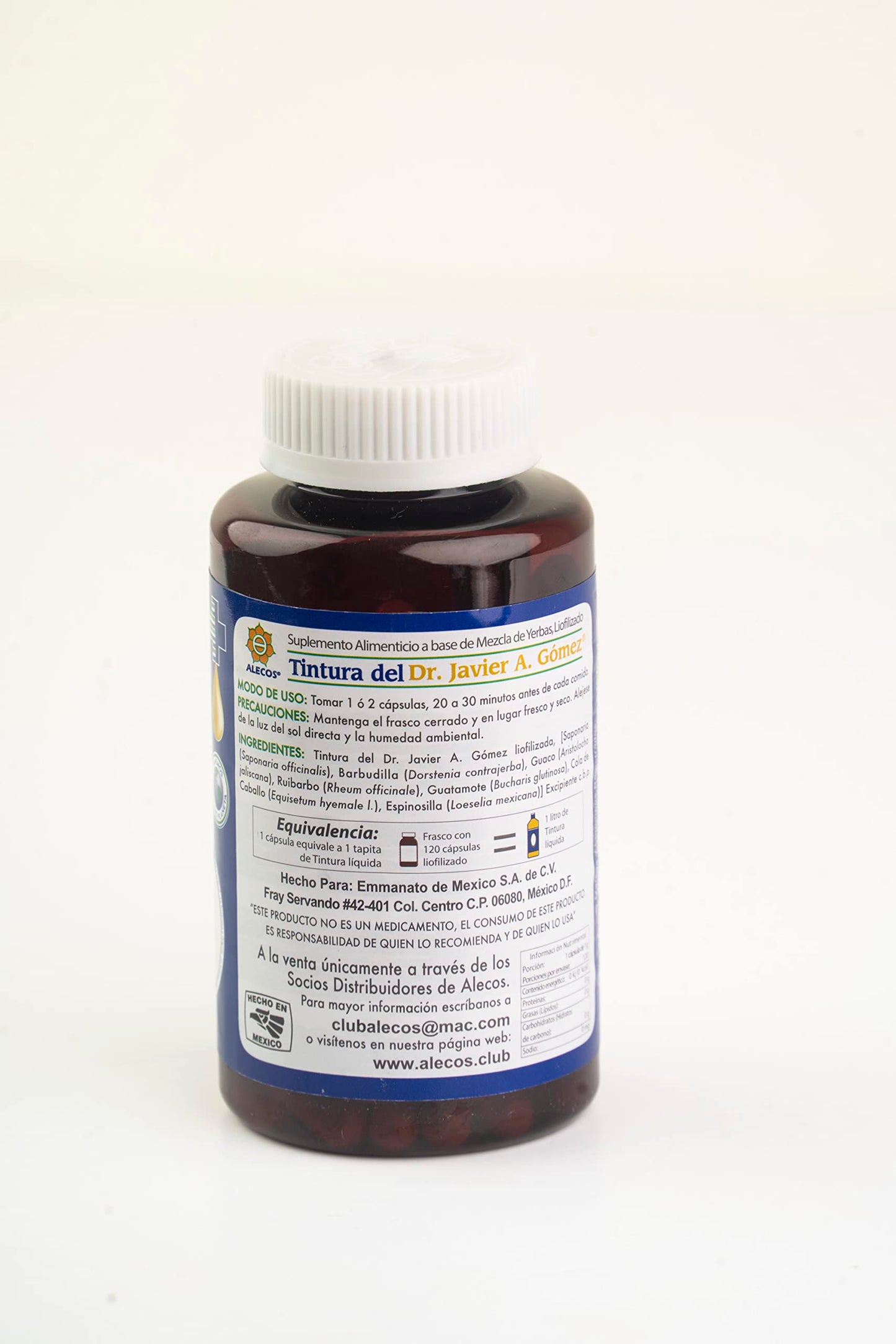 Cápsulas Alecos de Tintura Liofilizada del Dr. Javier A. Gómez Frasco con 120 White 1 120.0 Count