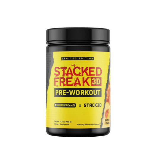 Pharmafreak X Stack3D: Stacked Freak 3D Pre-Workout PWO - Limited Edition - Mango Peach - 14.1 oz (400 g)