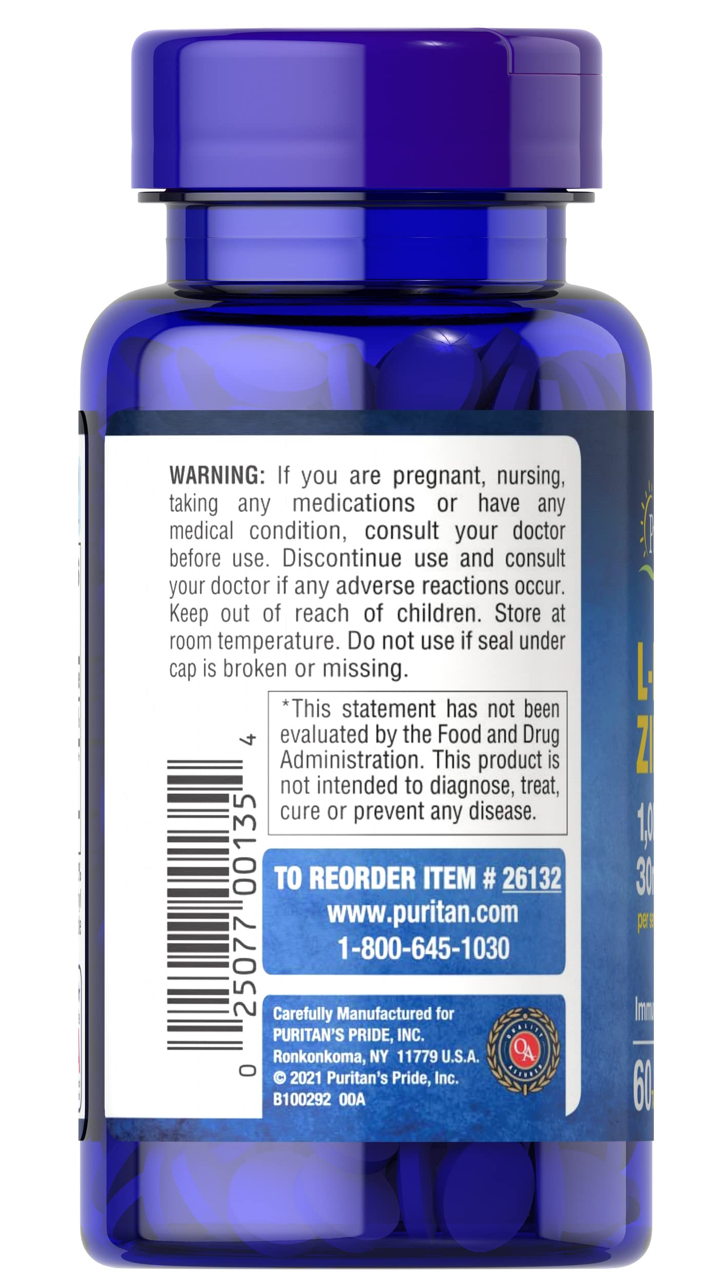 Puritan's Pride L-Lysine and Zinc