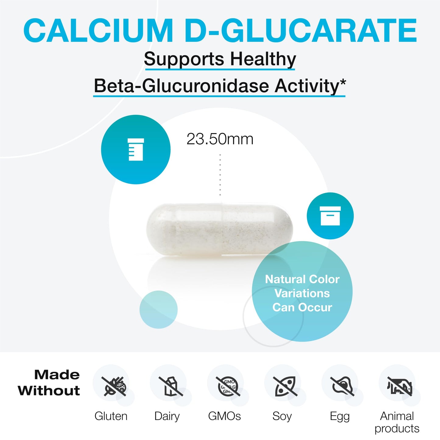 XYMOGEN Calcium D-Glucarate 500mg - Supplement to Support Healthy Detox of Fat-Soluble Toxins, Hormones Like Estrogen + Androgens (90 Capsules)