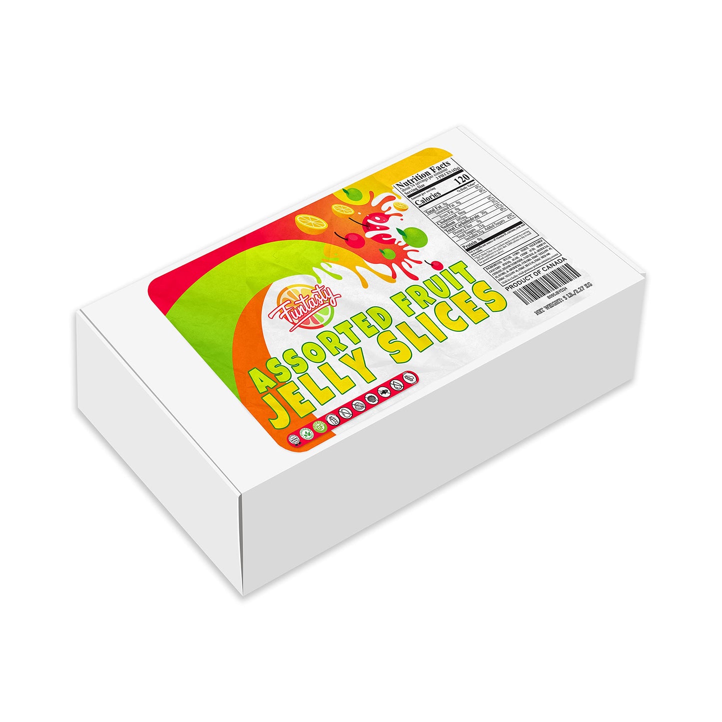 Fruit Slices Jelly Candy Assorted Flavors  5 Pound Box 160 Count