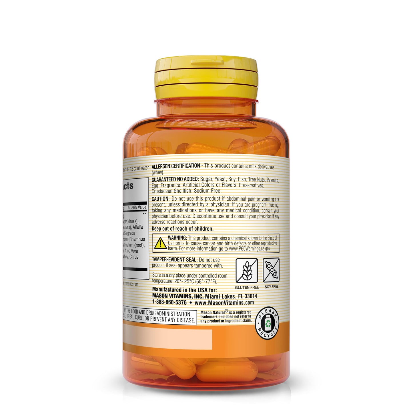 MASON NATURAL Herbal Colon Cleanser - Improved Digestive Health, Healthy Bowel Function & Detoxification, 100 Capsules