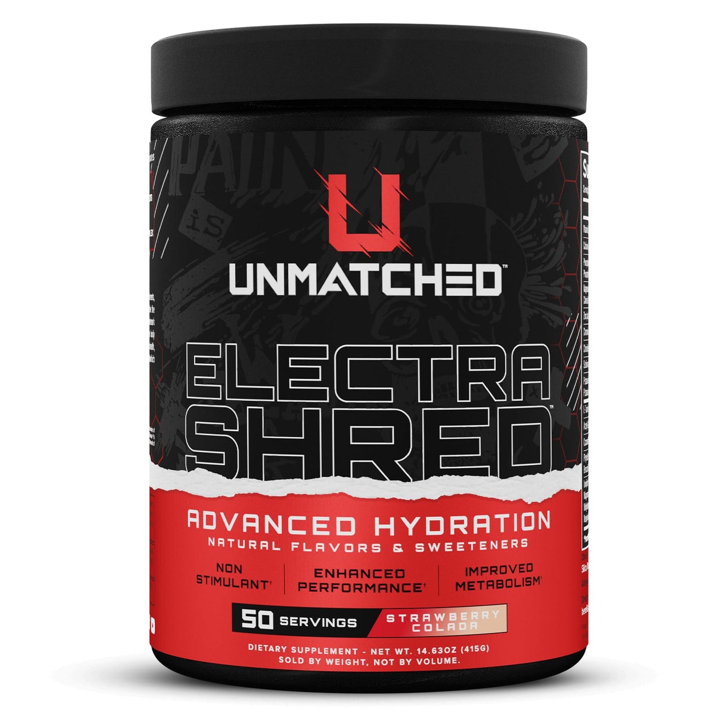 Unmatched Electrashred Advanced Hydration Formula | Non Stim Electrolyte Powder | Enhanced Performance | Natural Flavors & Sweeteners | 50 Servings (Strawberry Colada)