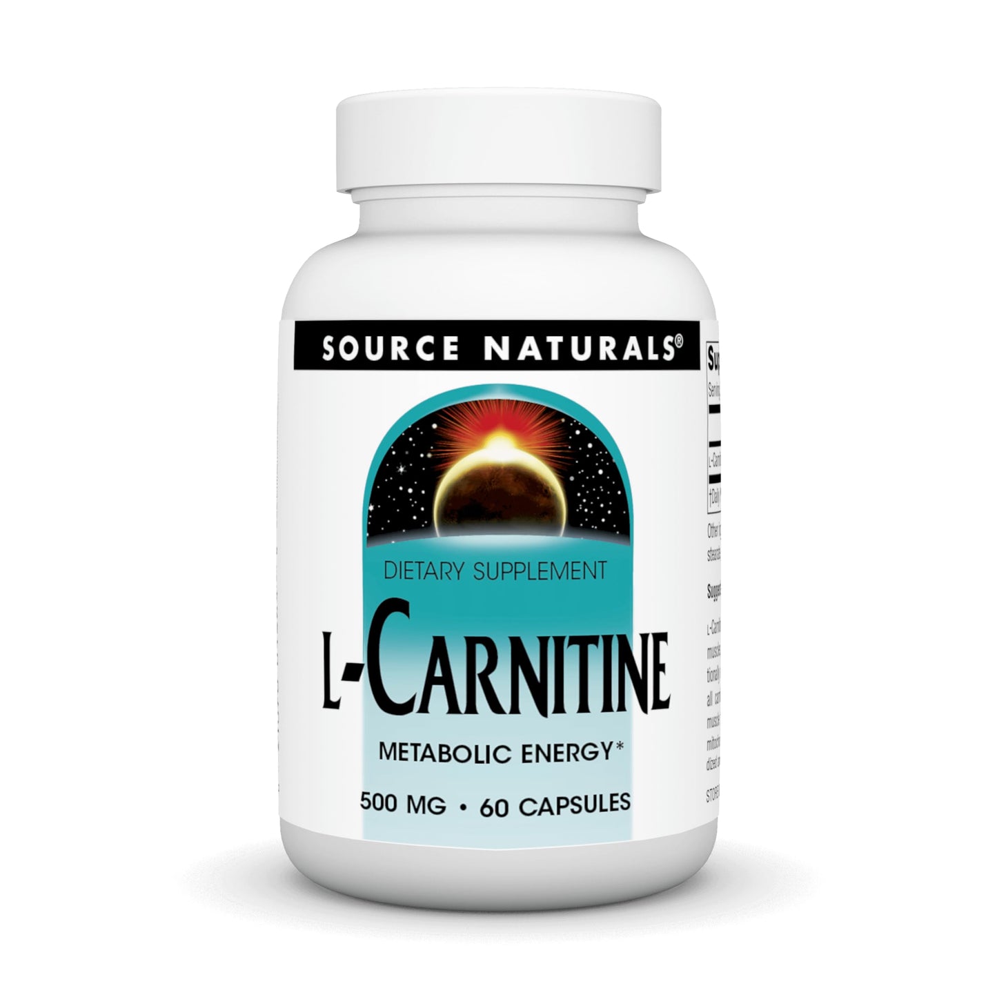 Source Naturals L-Carnitine 500 mg for Metabolic Energy* - 60 Capsules