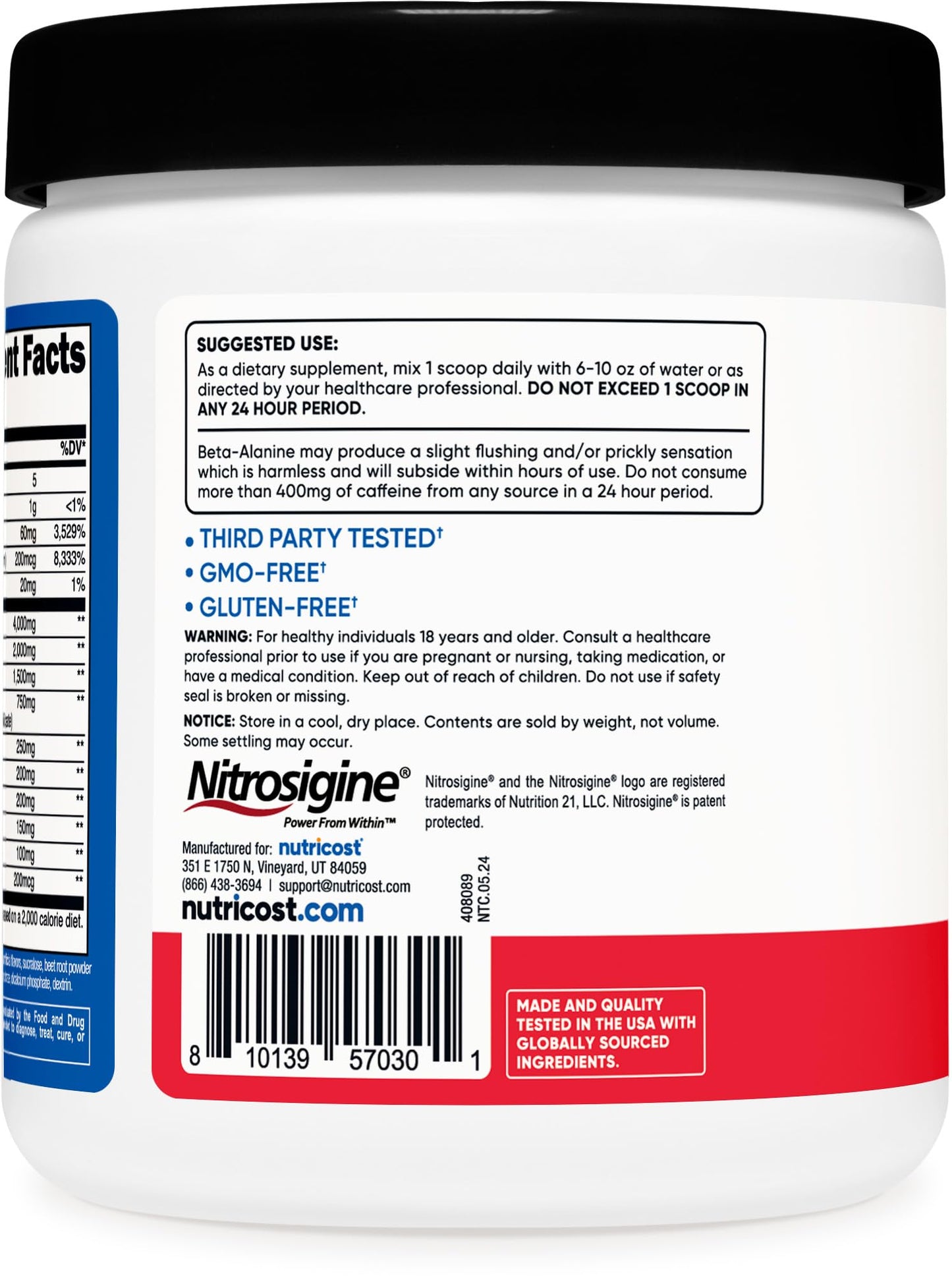 Nutricost Pre-Workout Complex Powder (30 Servings, Fruit Punch) - with Beta-Alanine, Taurine & Amino Acids