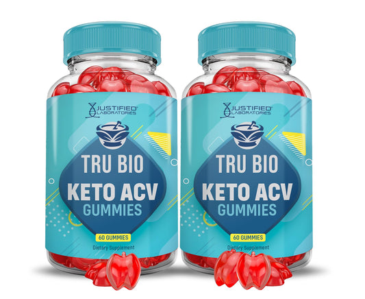 (2 Pack) Tru Bio Keto ACV Gummies Advanced Formula 1000MG TruiBIo Keto Gummies Apple Cider Vinegar Formulated with Pomegranate Beet Juice Powder B12 Vegan Non GMO 120 Gummys
